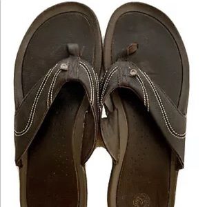 Ocean minded Men’s Leather Thong Slippers Brown 14